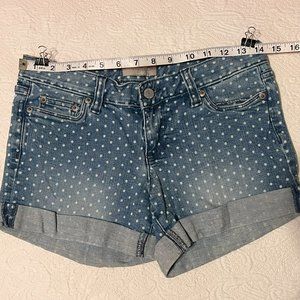 Polka Dot Denim Shorts